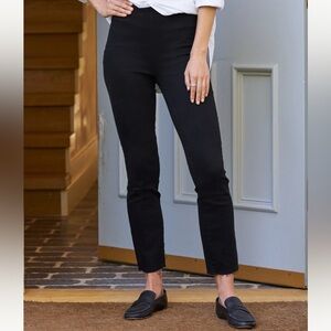 FRANK & EILEEN The Derry Illusion Straight Leg Pull-On Jean BLACK Raw Hem SZ: 29